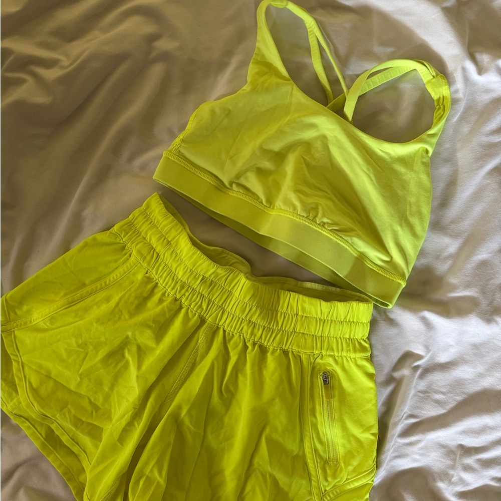 Lululemon Neon Yellow Activewear Set